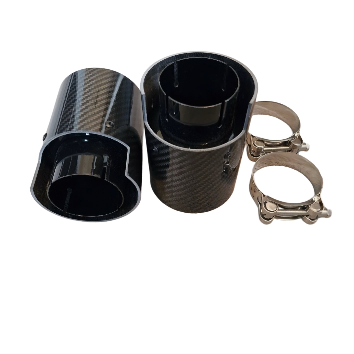 BMW M135i/M140i/M235i/M240i Gloss Black Carbon Fibre Style Exhaust Tips (Set of 2)