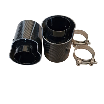 BMW M135i/M140i/M235i/M240i Gloss Black Carbon Fibre Style Exhaust Tips (Set of 2)