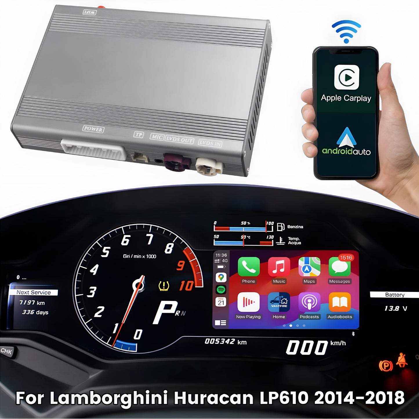 Lamborghini Huracan (2013–2019) Apple CarPlay & Android Auto Activation